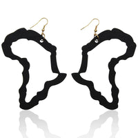 Boucle D’Oreille Continent Africain en Bois