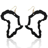 Boucle D’Oreille Continent Africain en Bois
