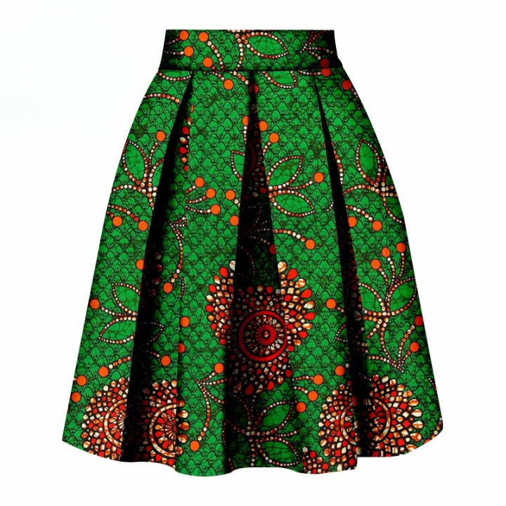 Haut modele jupe pagne Africain Vert S