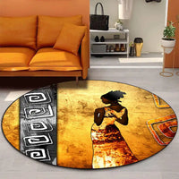 Tapis rond Africain