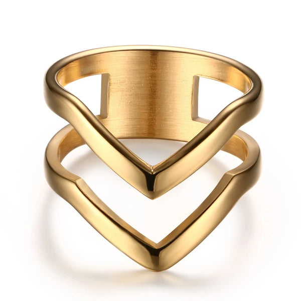 African V Gold Ring