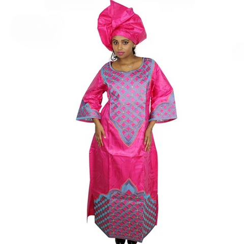 Boubou Africain - Femme - Rose - AISSATOU - Polel Am main image 1