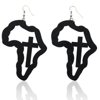Afrikanischer Kontinent Holzohrring