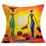 African embroidered cushion