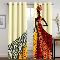 Double curtain with African pattern