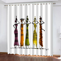 Double curtain with African pattern