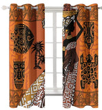 Double curtain with African pattern