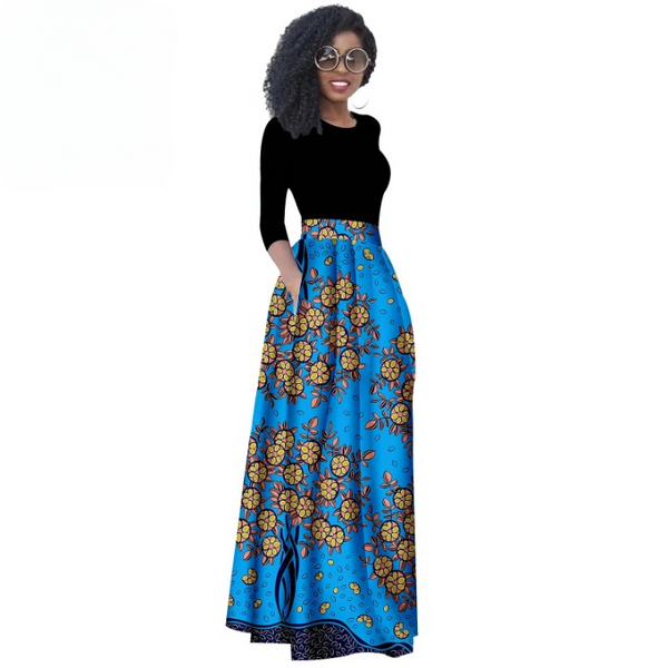 African wax long skirt